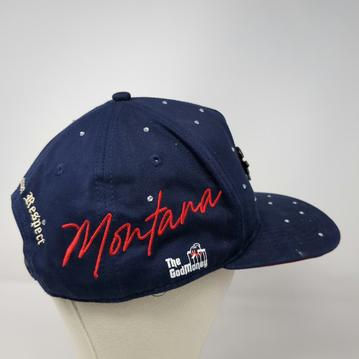Cash Only 5 Panel Blue Hat One Size Donald Duck Rhinestone Montana Power Respect