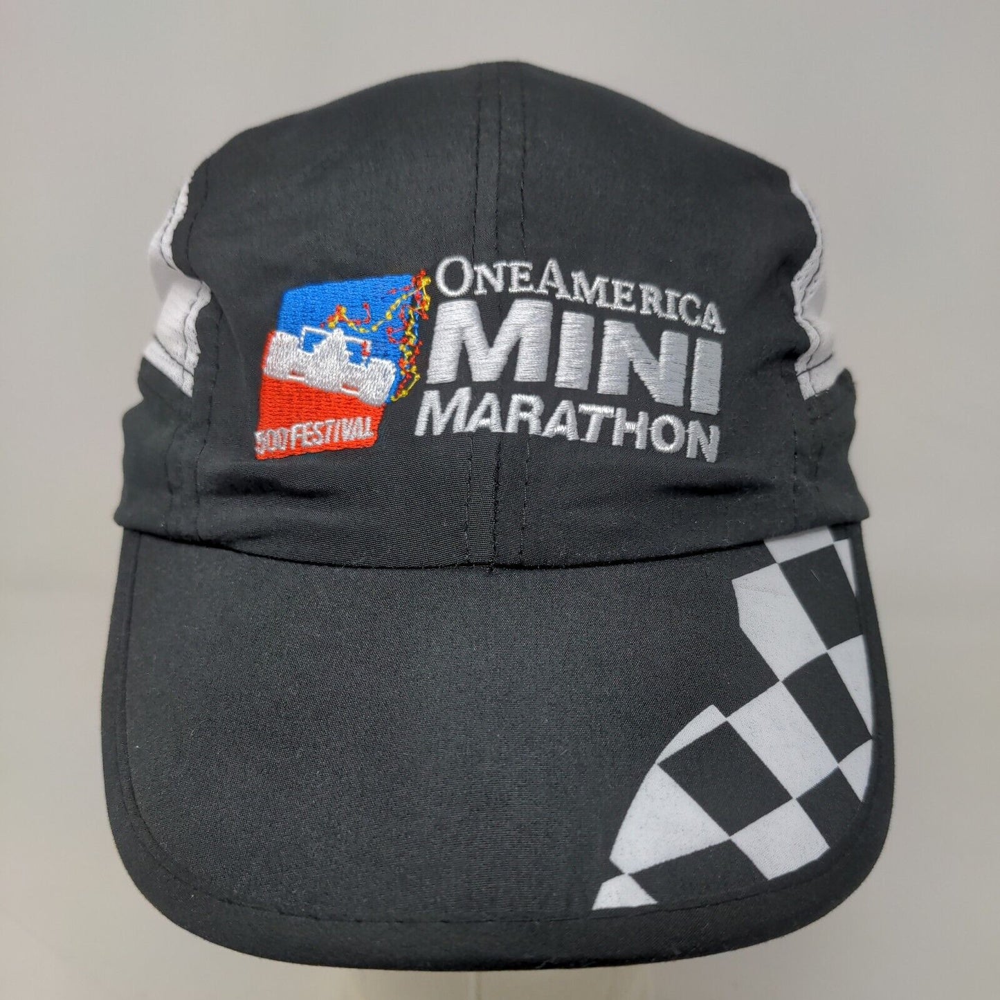 One America Indy 500 Mini Marathon Hat Logo Embroidered Logo Checkered Flag