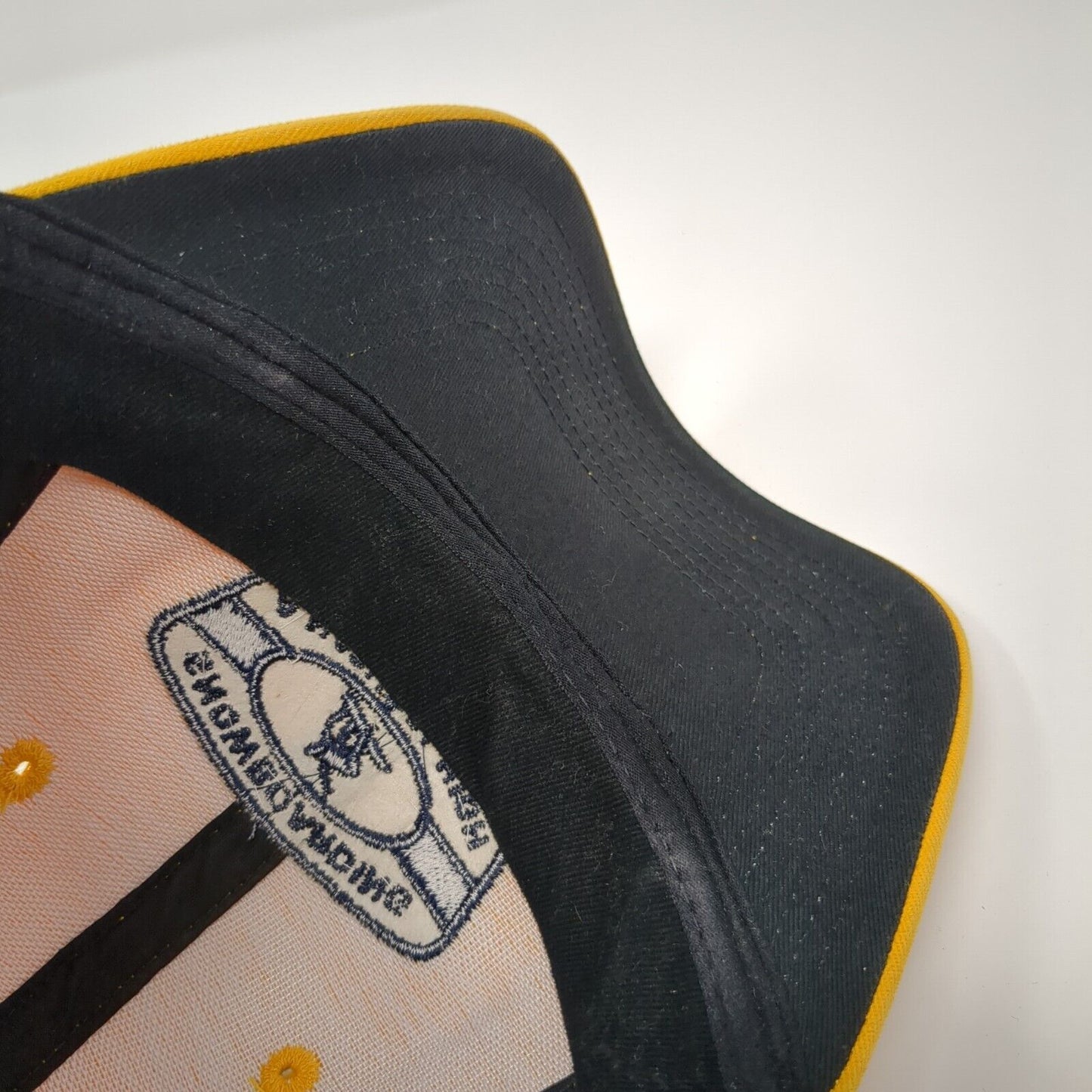 Snowboarding A Natural High Fitted Hat Yellow One Size Embroidered