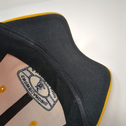 Snowboarding A Natural High Fitted Hat Yellow One Size Embroidered