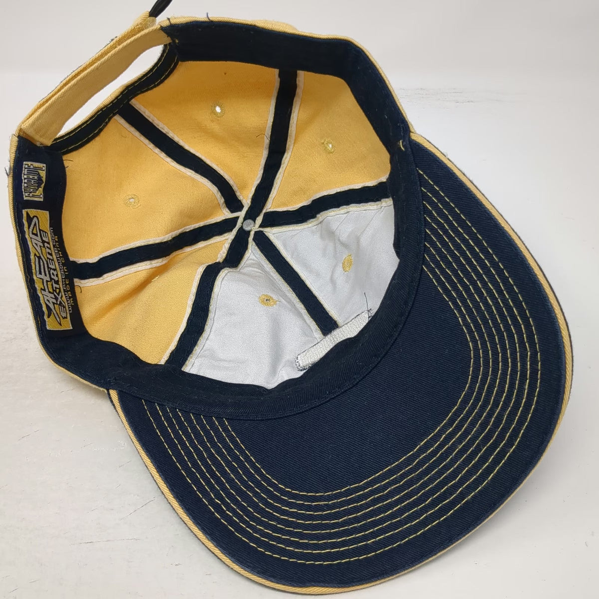 Ahead Baseball Cap Blue Yellow XL Ropes Baseball Hat Contrast Stitching