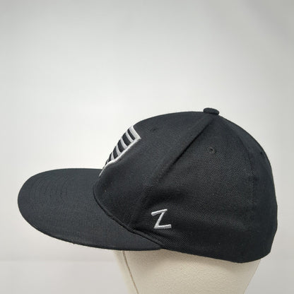 American Flag Fitted Hat Black Small Embroidered Solid 6 Panel Zephyr