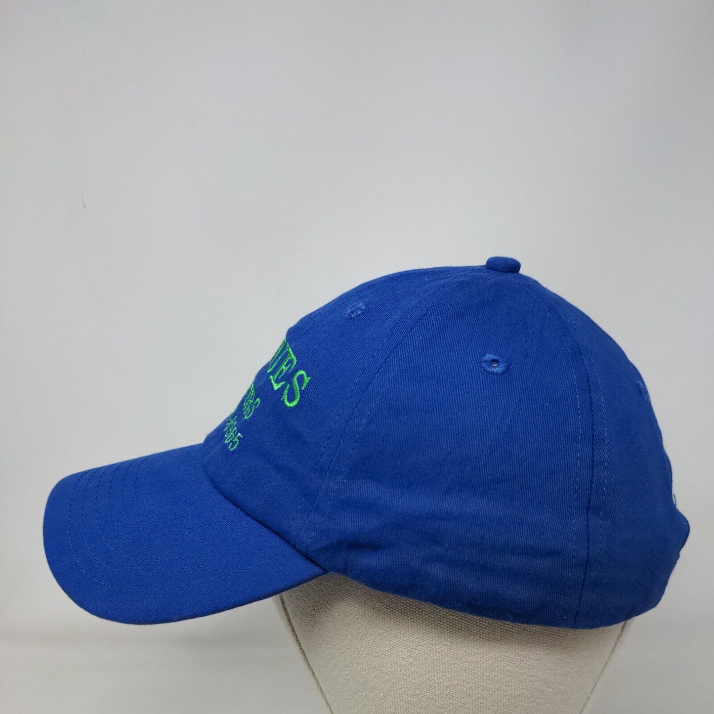 Fishues Charters Strapback Hat Blue OSFM Adjustable Embroidered 6 Panel