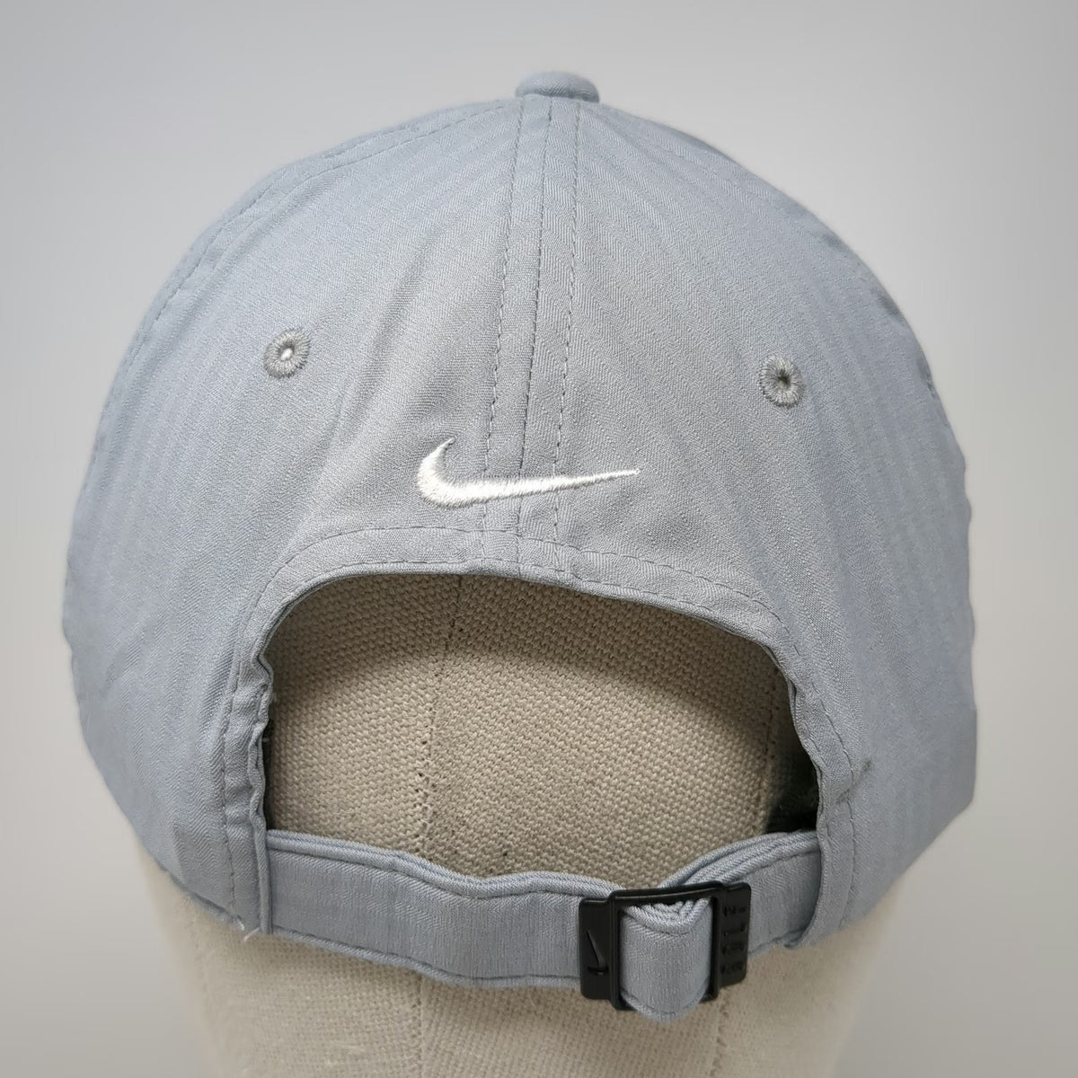 Nike Baseball Cap Gray One Size Dri-FIT Legacy91 Slideback Swoosh Pinstripe Hat