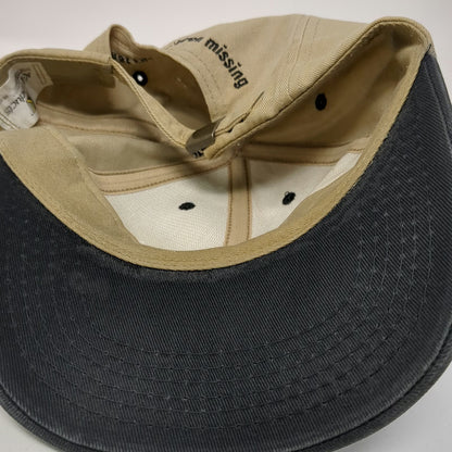 K-Products Baseball Cap Beige Black Bottom Line One Size Slideback Hat Slogan