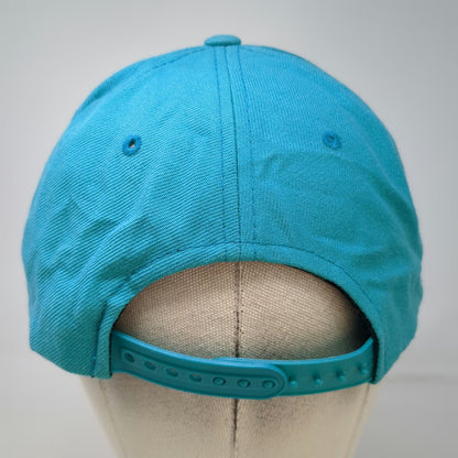 H. Yan Snapback Hat Blue One Size Embroidered Bison Buffalo Green Under Brim
