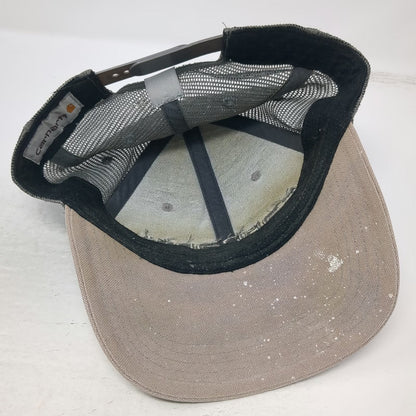 Carhartt Trucker Hat Gray One Size Snapback Mesh Logo Canvas Work Hat