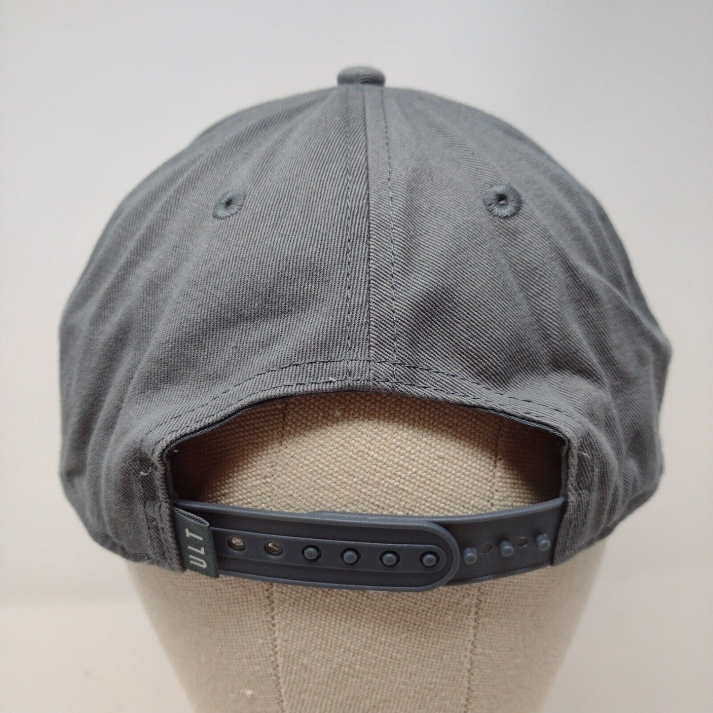 ULT Snapback Hat Gray OSFA Adjustable Solid 6 Panel Vent Holes
