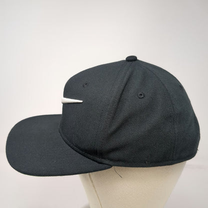 Nike Snapback Black Hat M Green Underbrim Embroidered Swoosh Logo Pro Cap