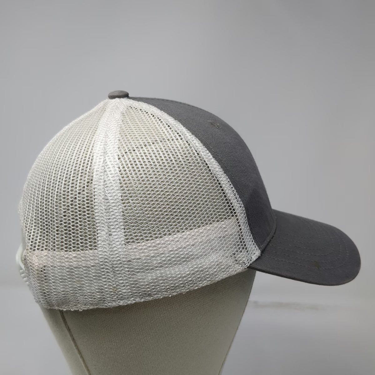 Outdoor Cap Trucker Hat Gray White Red One Size D&B Supply Mesh Snapback Hat