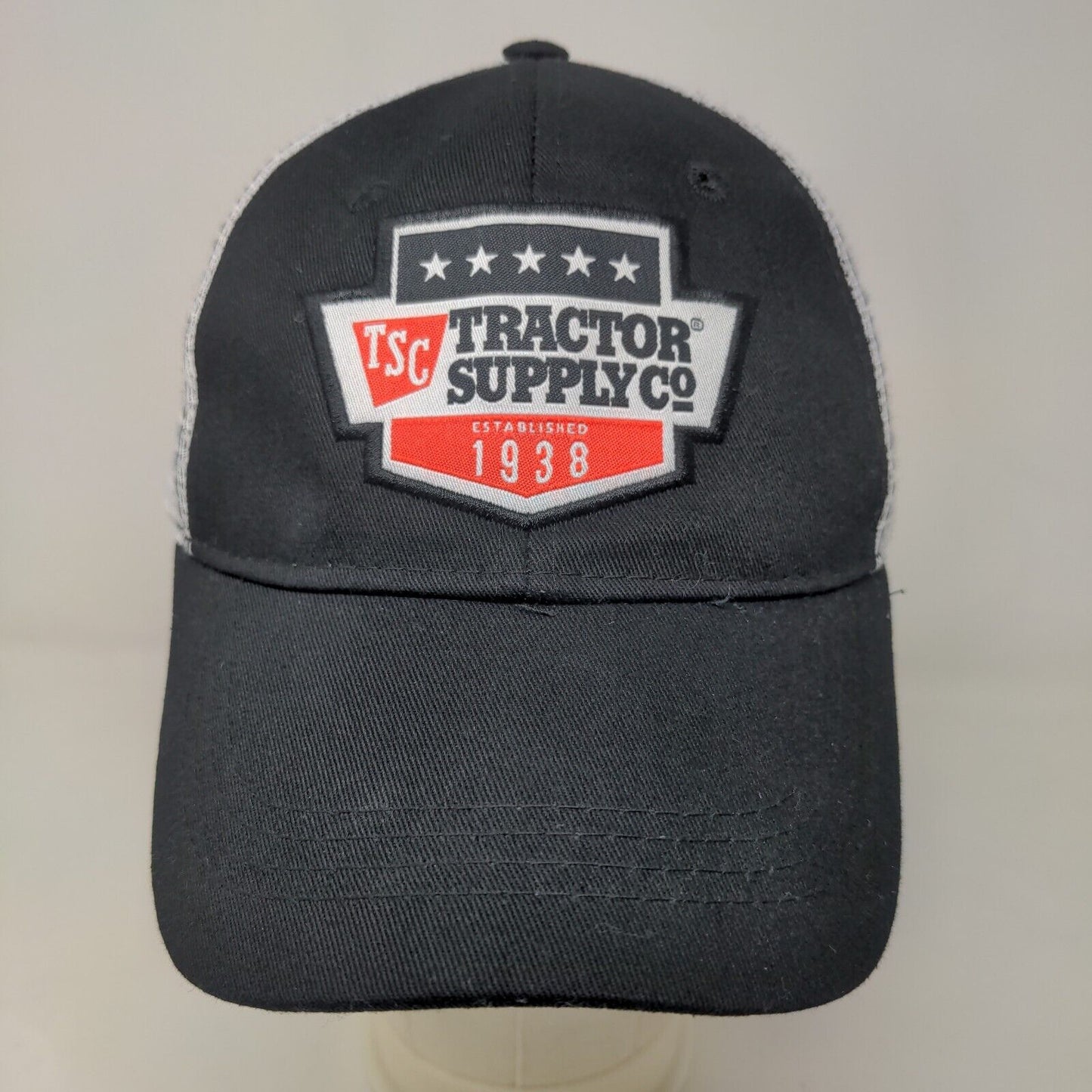 Tractor Supply Co Men's Snapback Mesh Back Hat Black White Embroidered Logo