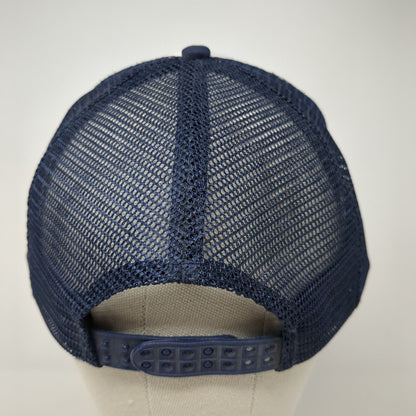 Rusty Duck Charters Snapback Rope Trucker Hat Blue One Size Mesh Back