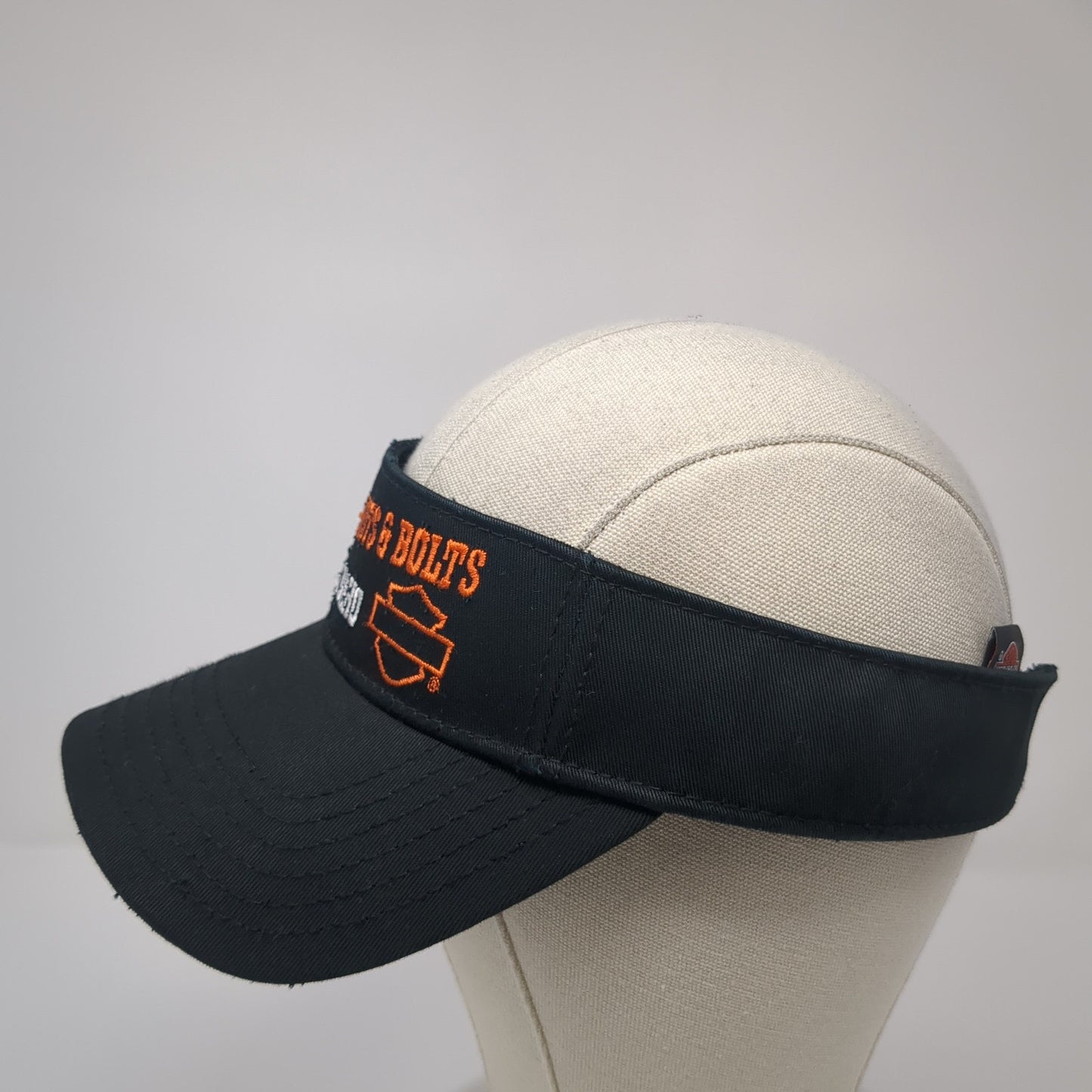 Cycle Nuts & Bolts Boise Idaho Sun Visor Hat Black One Size Adjustable Cotton
