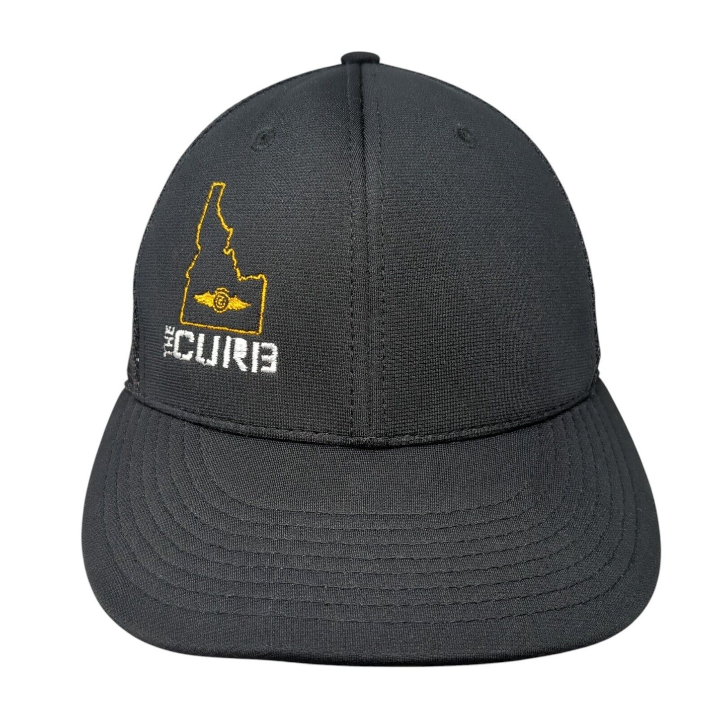 The Curb Idaho Fitted Mesh Back Trucker Hat Black S-M Flexfit Richardson
