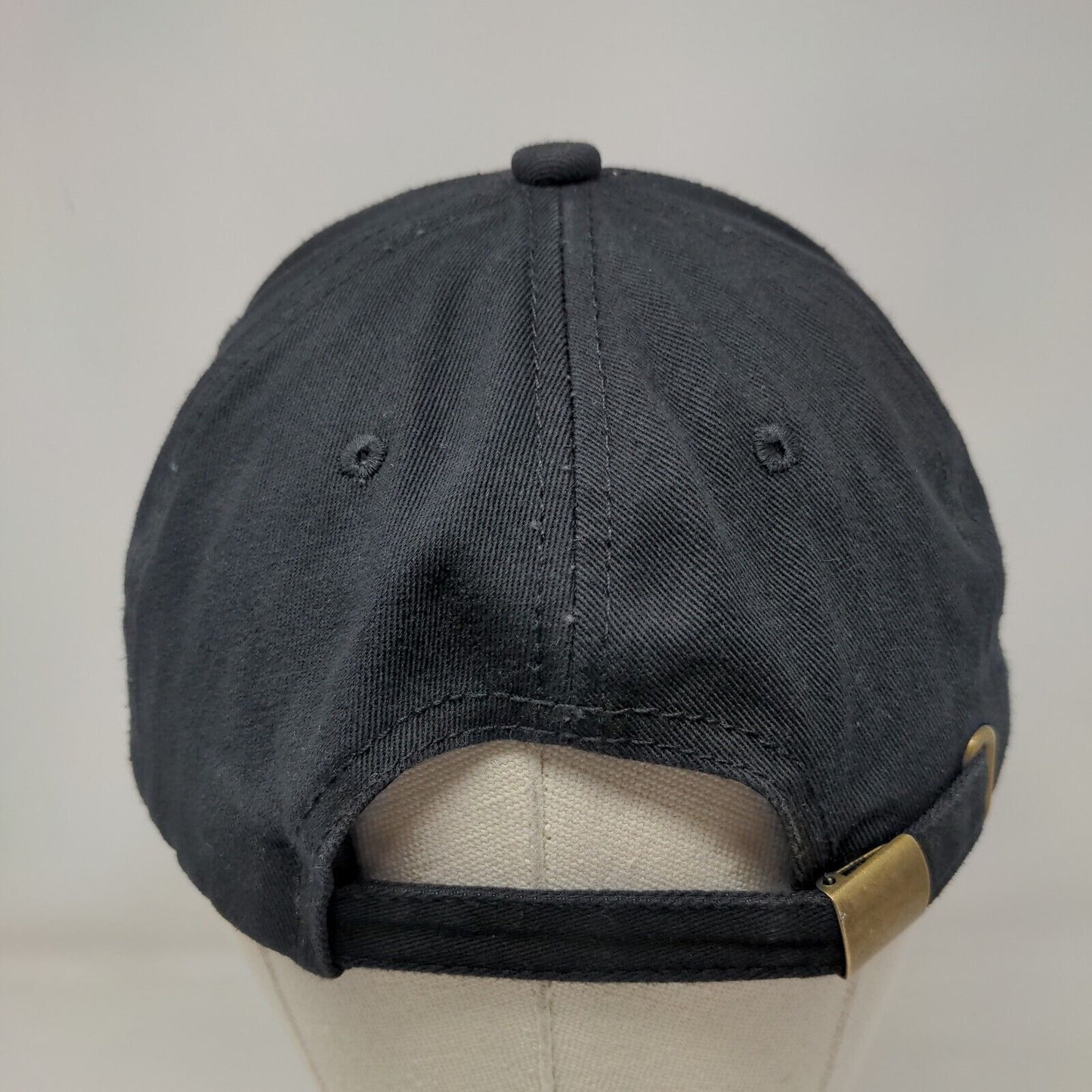 Yellow Pine Slideback Hat Black One Size Adjustable Vented Holes 6 Panel Cotton