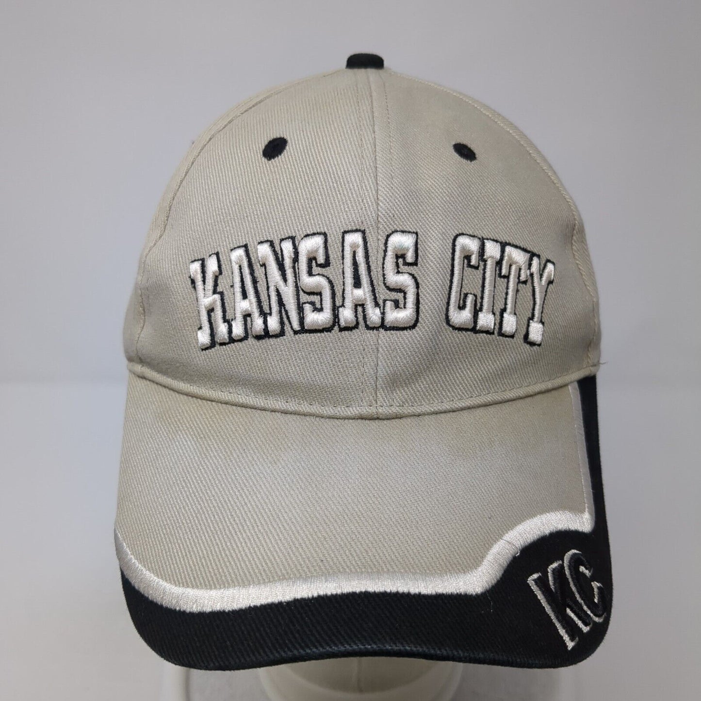 Kansas City Strapback Hat Tan One Size Embroidered 6 Panel Fahrenheit