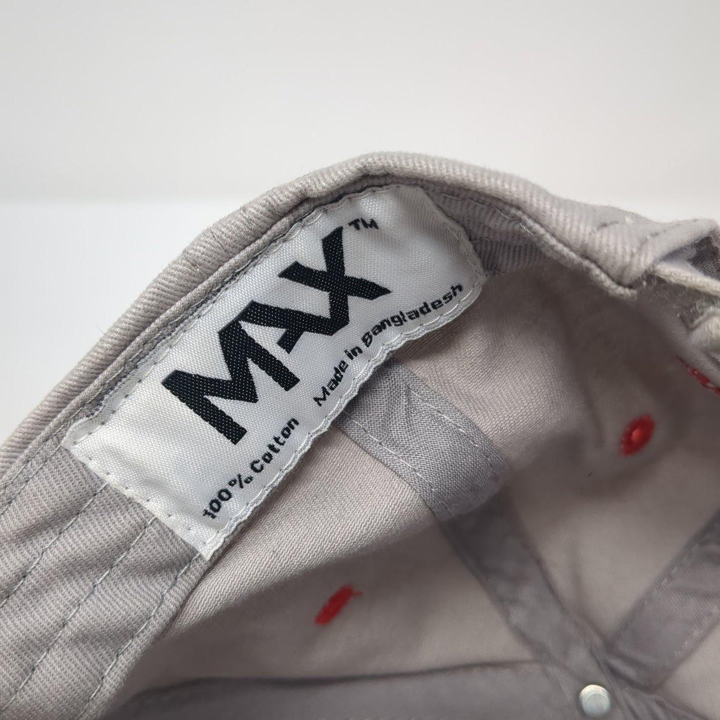 Cuts Metal Strapback Baseball Cap Gray OS Adjustable Embroidered Max Cotton