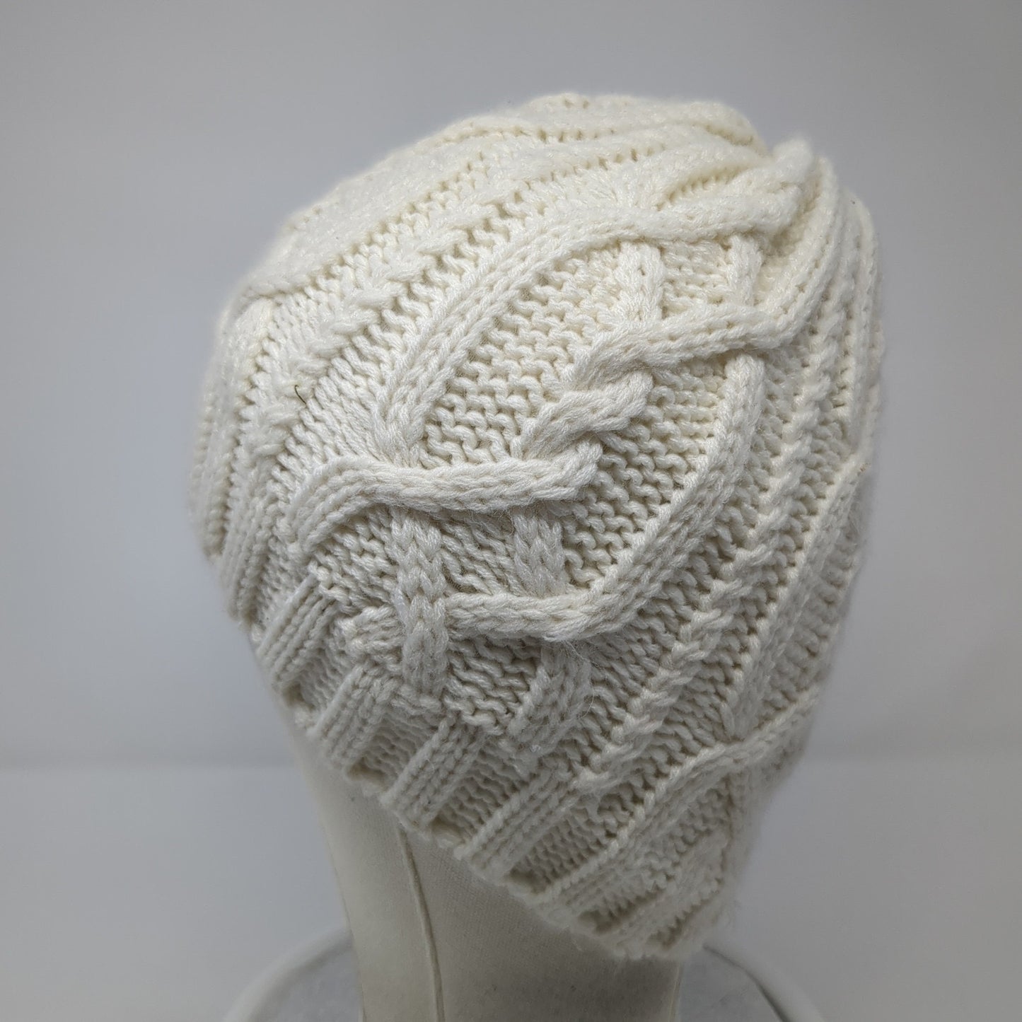 Merona Beanie Hat Beige One Size Stretch Hand-Knitted Lightweight Blank