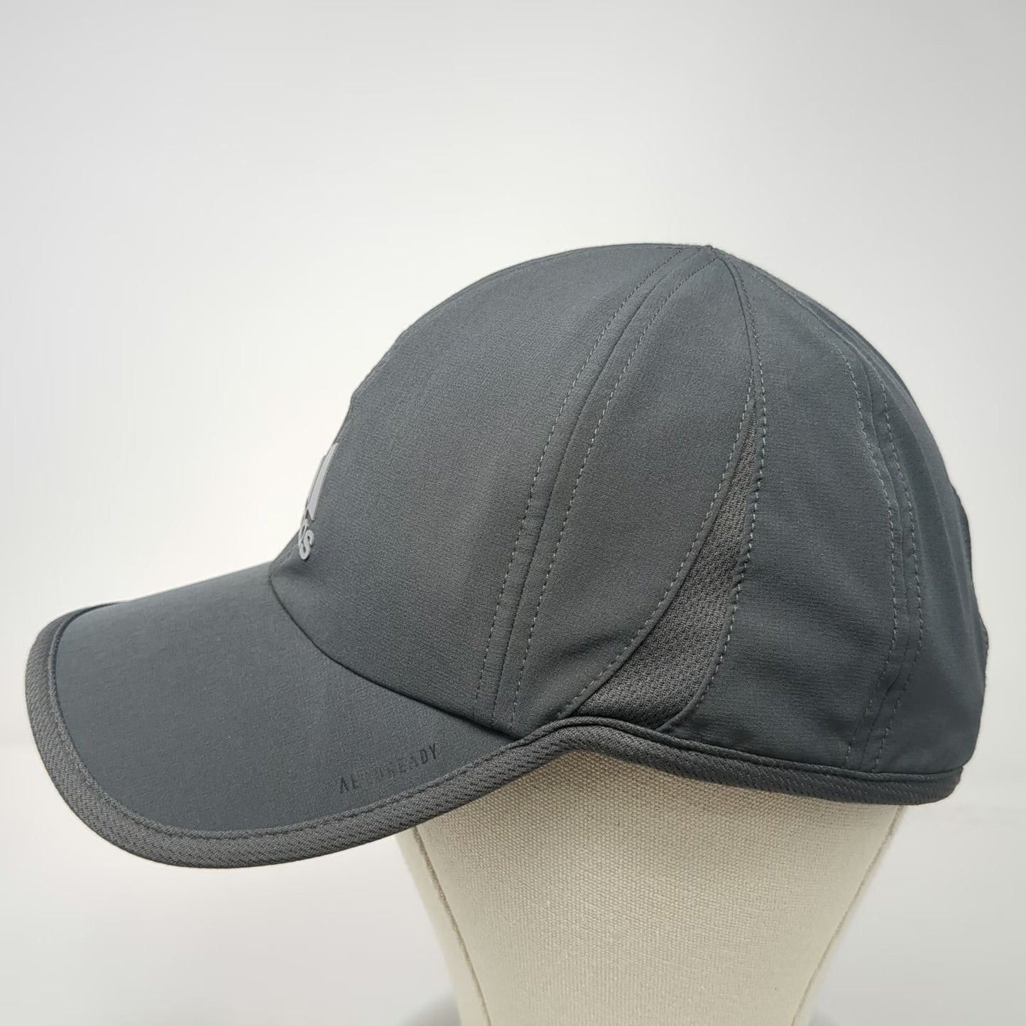 adidas Baseball Cap Gray One Size Aeroready Recycled Strapback Performance Hat