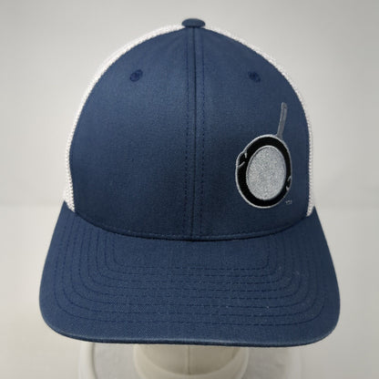 The Griddle Fitted Mesh Back Trucker Hat Blue One Size Flexfit Yupoong