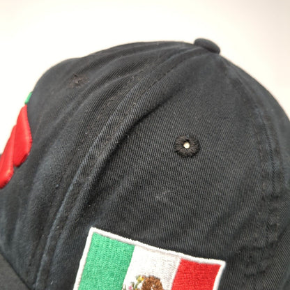 Hecho En Mexico Snapback Hat Black One Size Embroidered Top Level