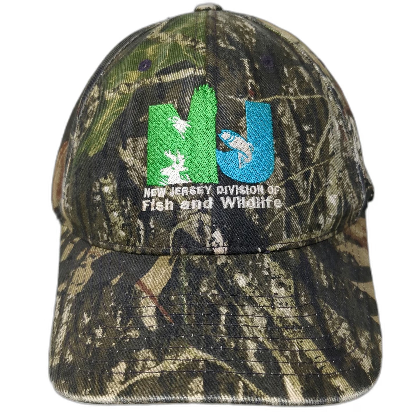 Flexfit Baseball Cap Green XL New Jersey Fish Wildlife Embroidered Hat Stretch