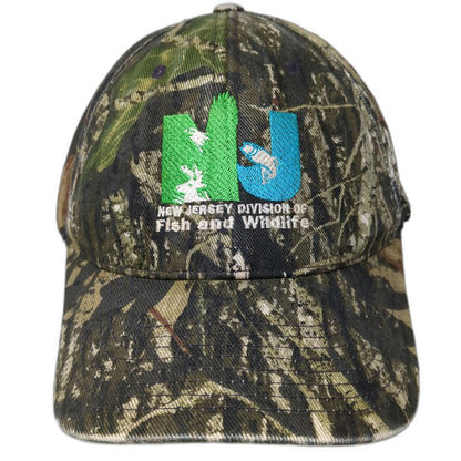 Flexfit Baseball Cap Green XL New Jersey Fish Wildlife Embroidered Hat Stretch