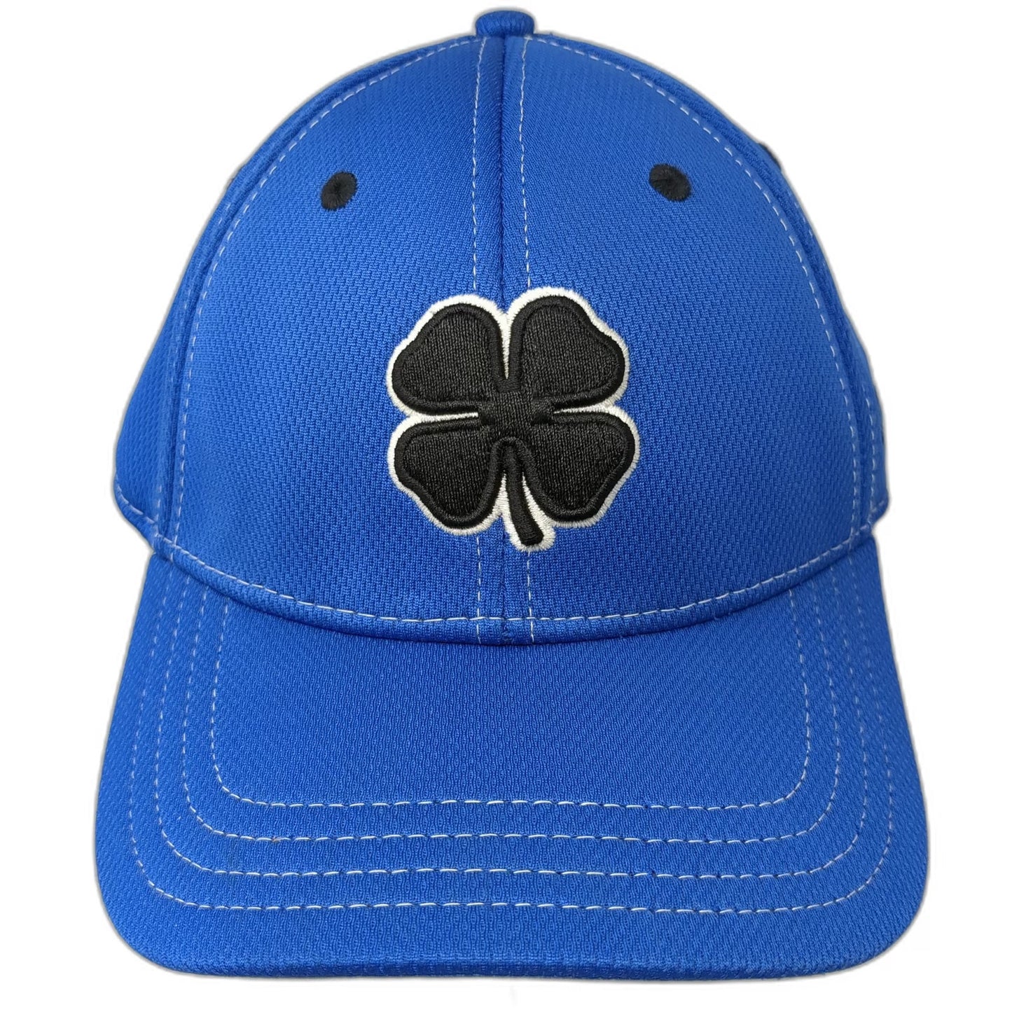 Black Clover Baseball Cap Blue XL A-Flex Stretch Fit Live Lucky Four Leaf Hat