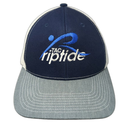 Outdoor Cap Trucker Hat Blue Gray White One Size TAC Riptide Logo Mesh Snapback