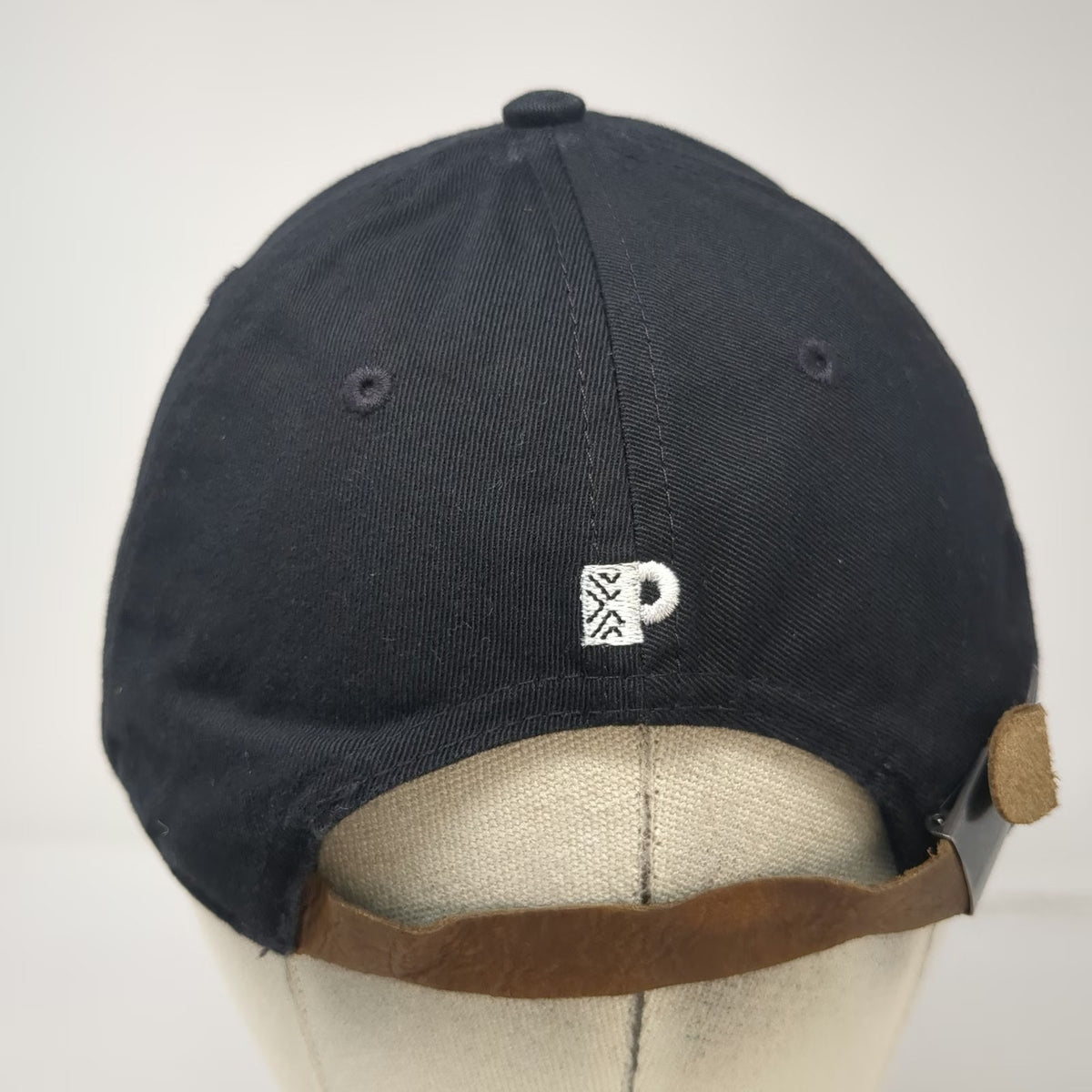 Peet's Coffee Black Baseball Cap One Size Leather Strapback Hat Twill Logo