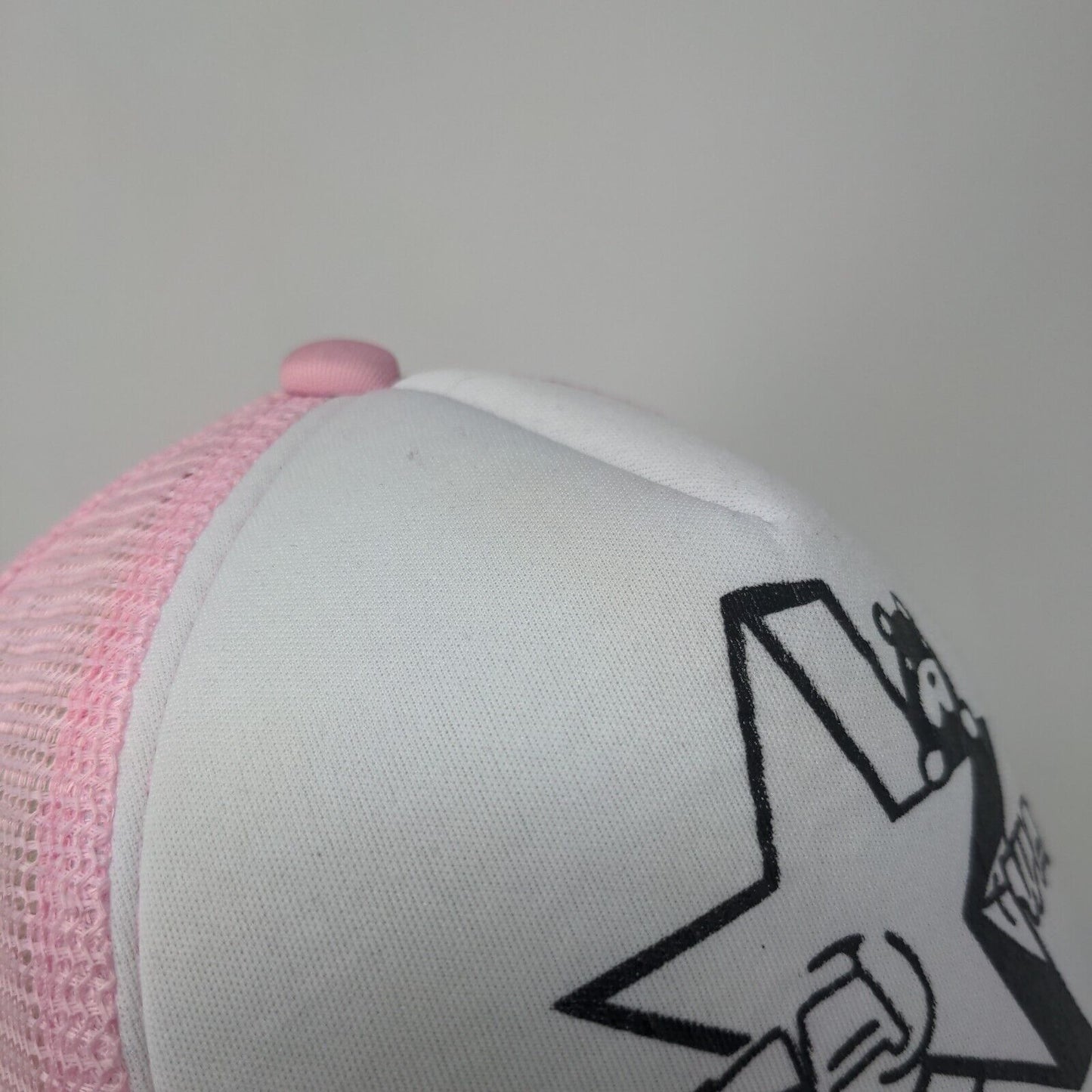 Star Snapback Mesh Back Trucker Hat Pink One Size Adjustable Colorblock