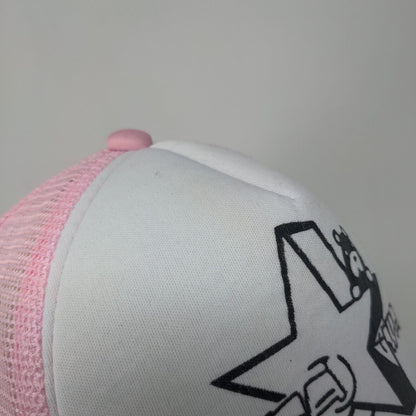 Star Snapback Mesh Back Trucker Hat Pink One Size Adjustable Colorblock