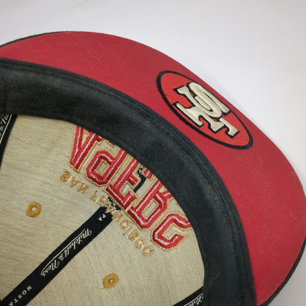 San Francisco 49ers NFL Mitchell & Ness Baseball Cap Black 7 3/8 Wool Fitted Hat