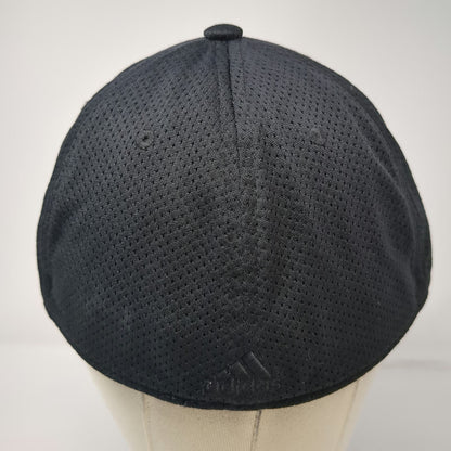 Adidas Baseball Cap Black XL Mesh Tonal Logo Flexfit Performance Athletic Hat