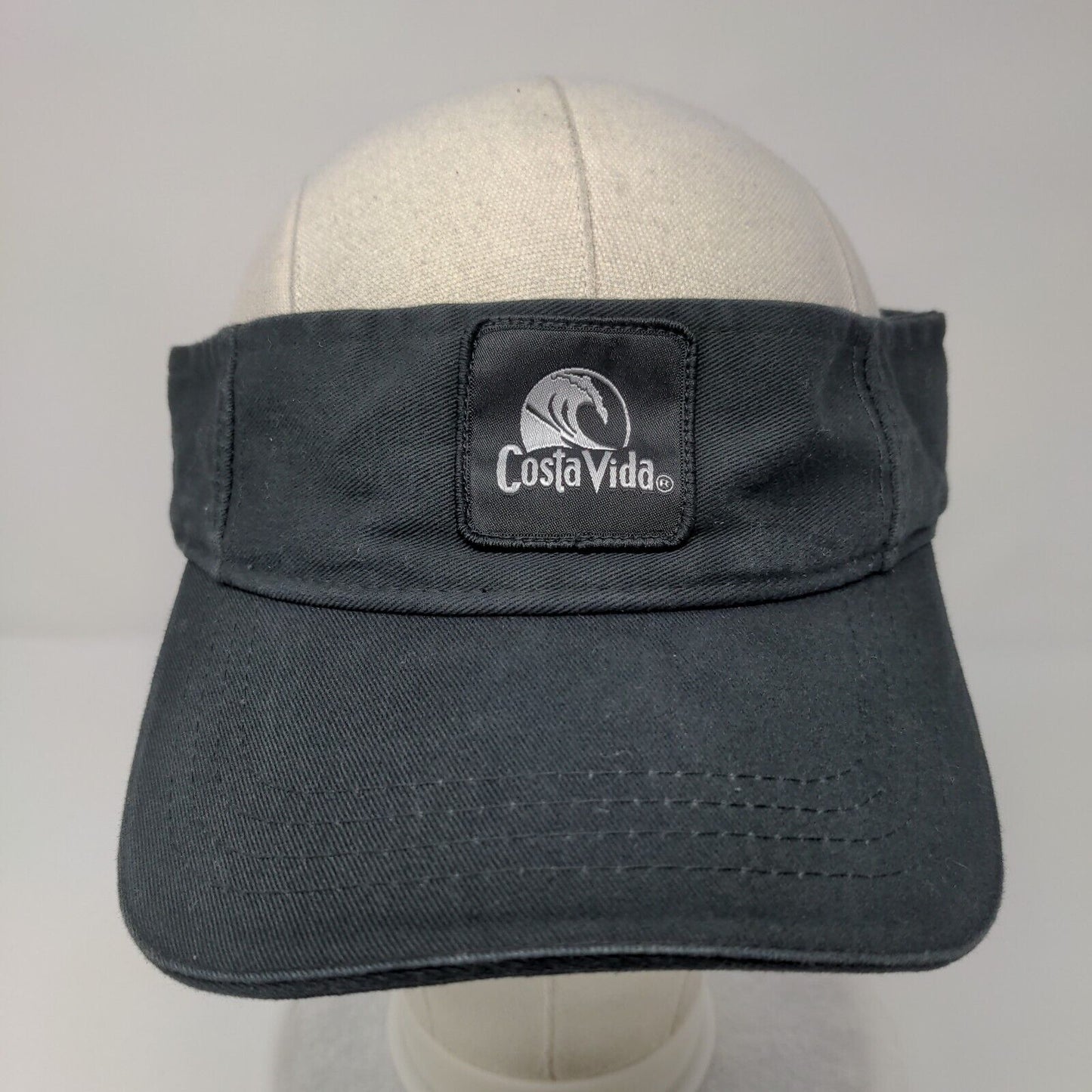 Costa Vida Strapback Sun Visor Hat Black OSFA Adjustable Sportsman Cotton