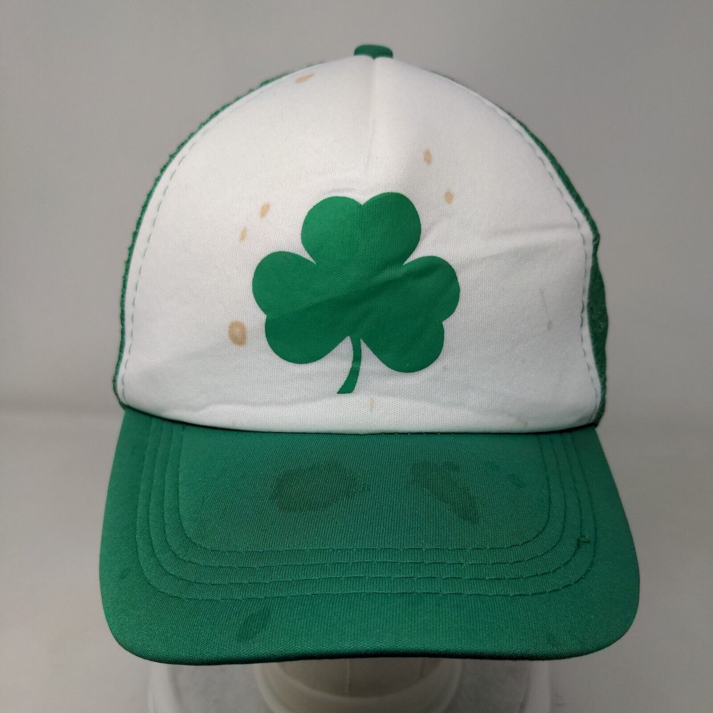 Clover Shamrock Snapback Mesh Back Trucker Hat Green One Size Adjustable