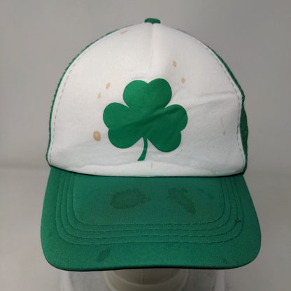 Clover Shamrock Snapback Mesh Back Trucker Hat Green One Size Adjustable