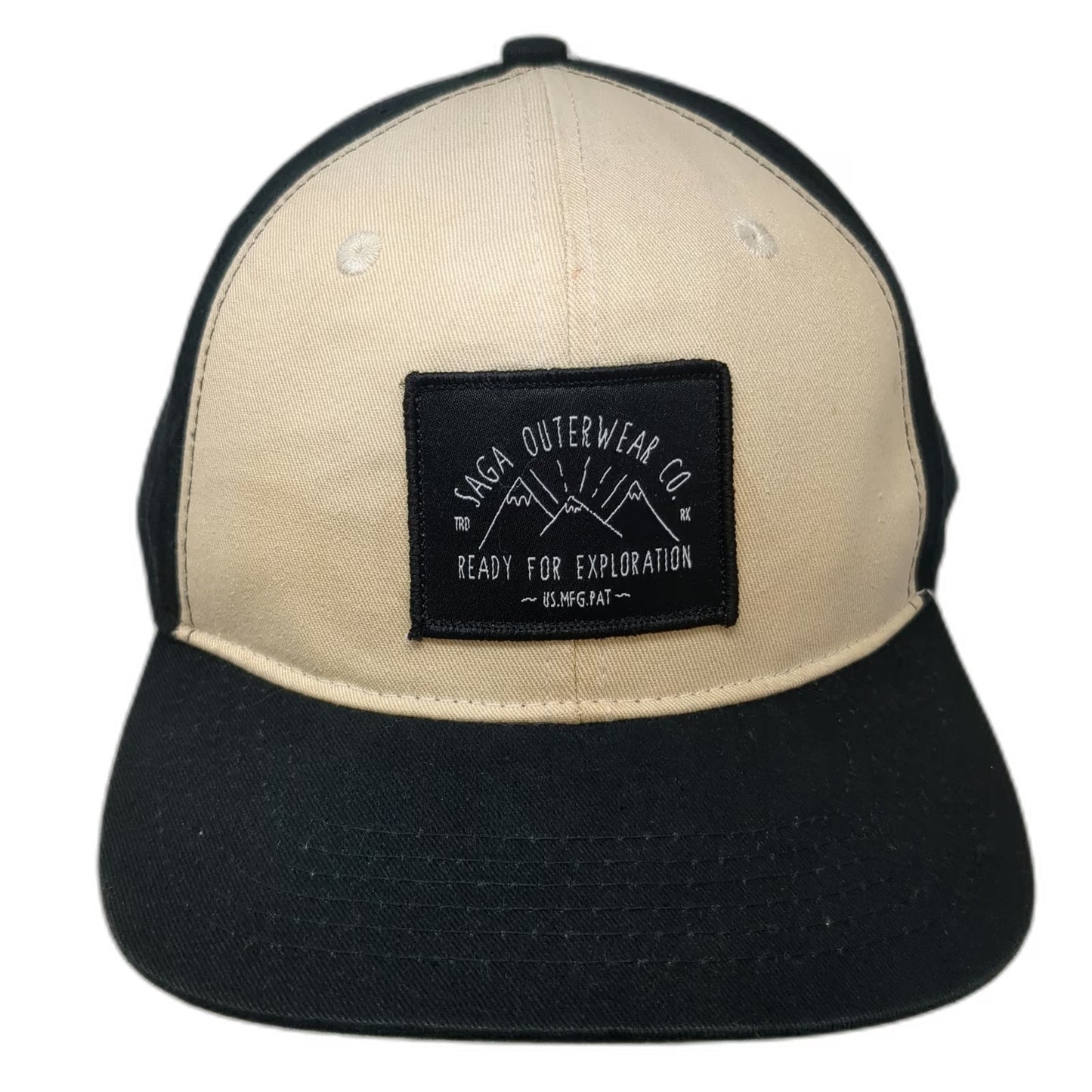 Saga Outerwear Co. Snapback Black Beige One Size Mountain Patch Exploration Hat
