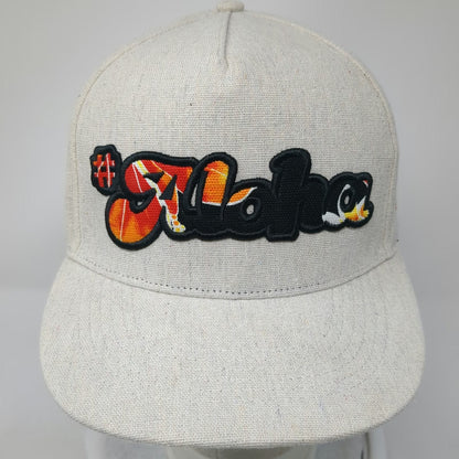Aloha Headwear 5 Panel Beige Hat OSFM Hawaii Islands Tropical Floral Flat Brim