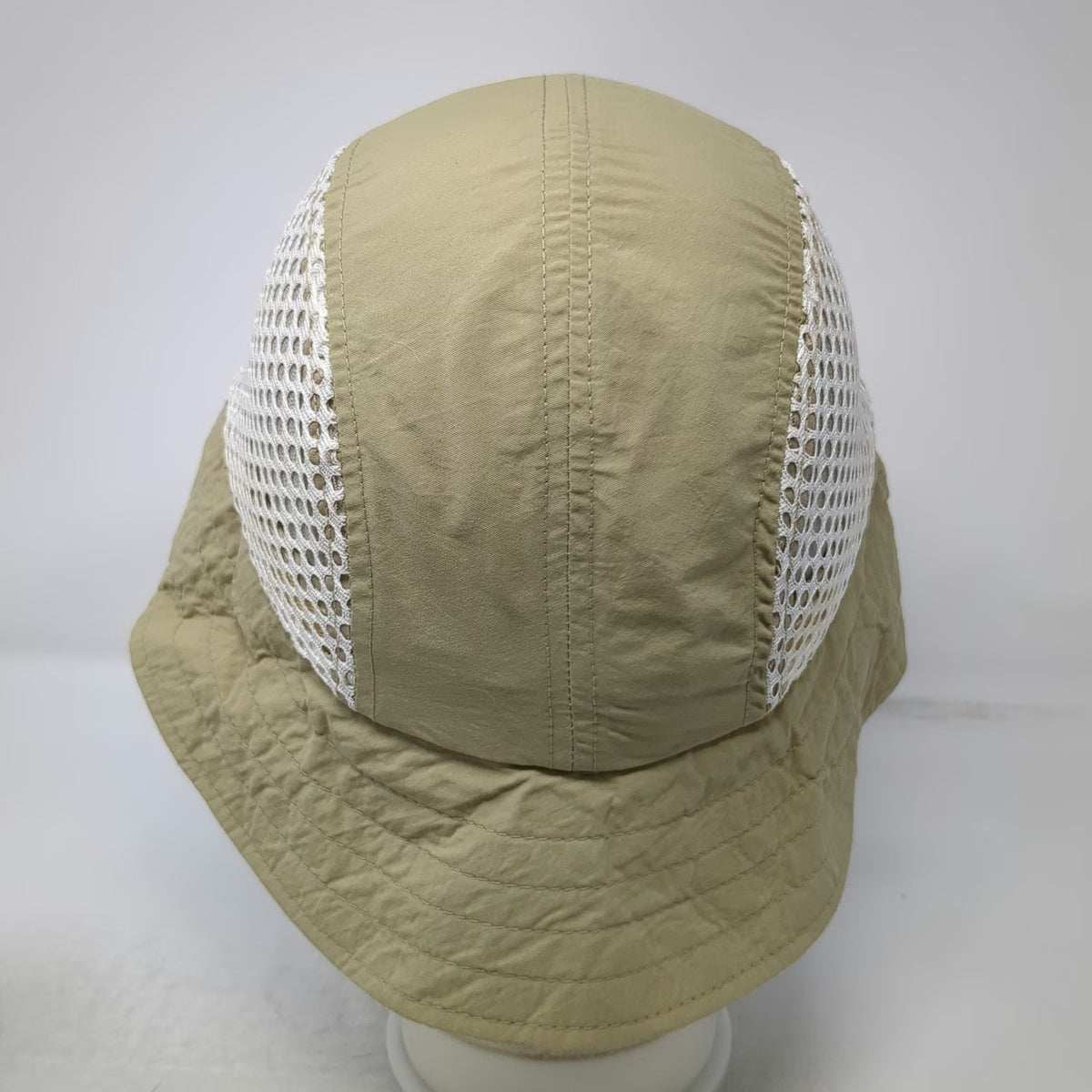 Orvis Baseball Cap Beige Mesh Sun Cape Neck Flap Hat Green Underbrim Vintage