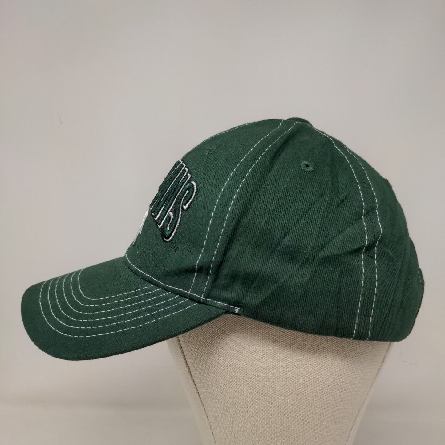 Captivating Headwear Men's Strapback Hat Green Embroidered Spartans Logo Cotton