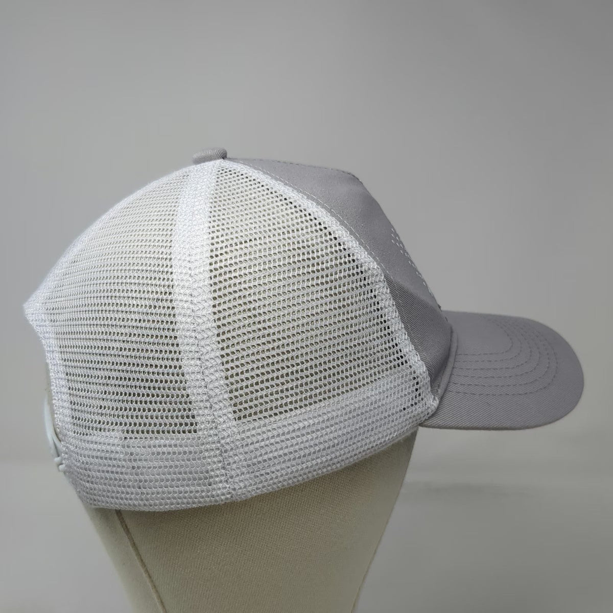 Rong Jun Trucker Hat Gray White One Size American Flag Mesh Snapback Adjustable