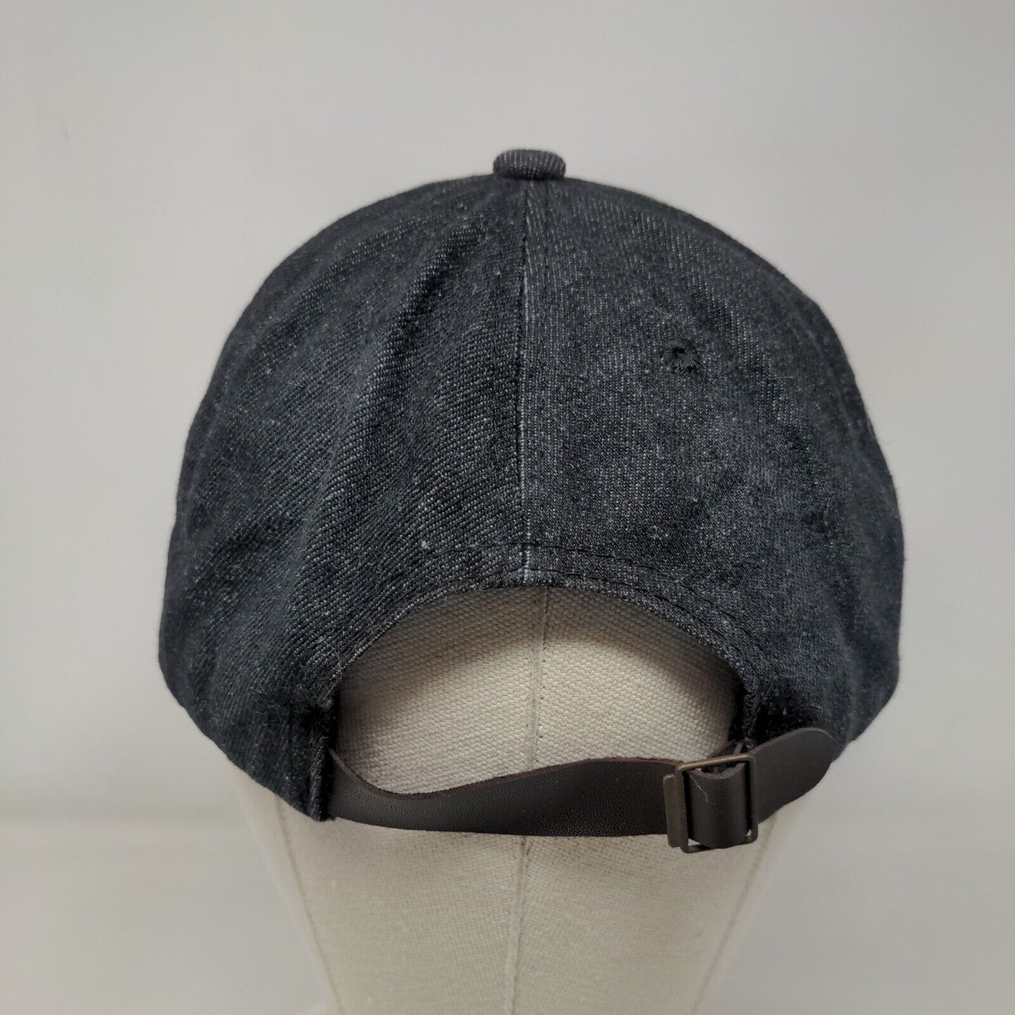 Rose Slideback Hat Black One Size Adjustable Embroidered Distressed 6 Panel