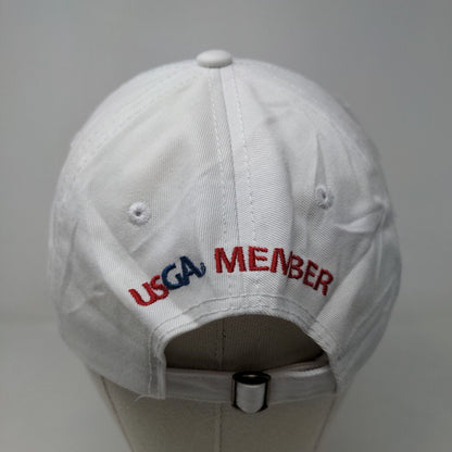 USGA Men's Slideback Hat White Adjustable 2017 US Open Erin Hills Logo Cotton