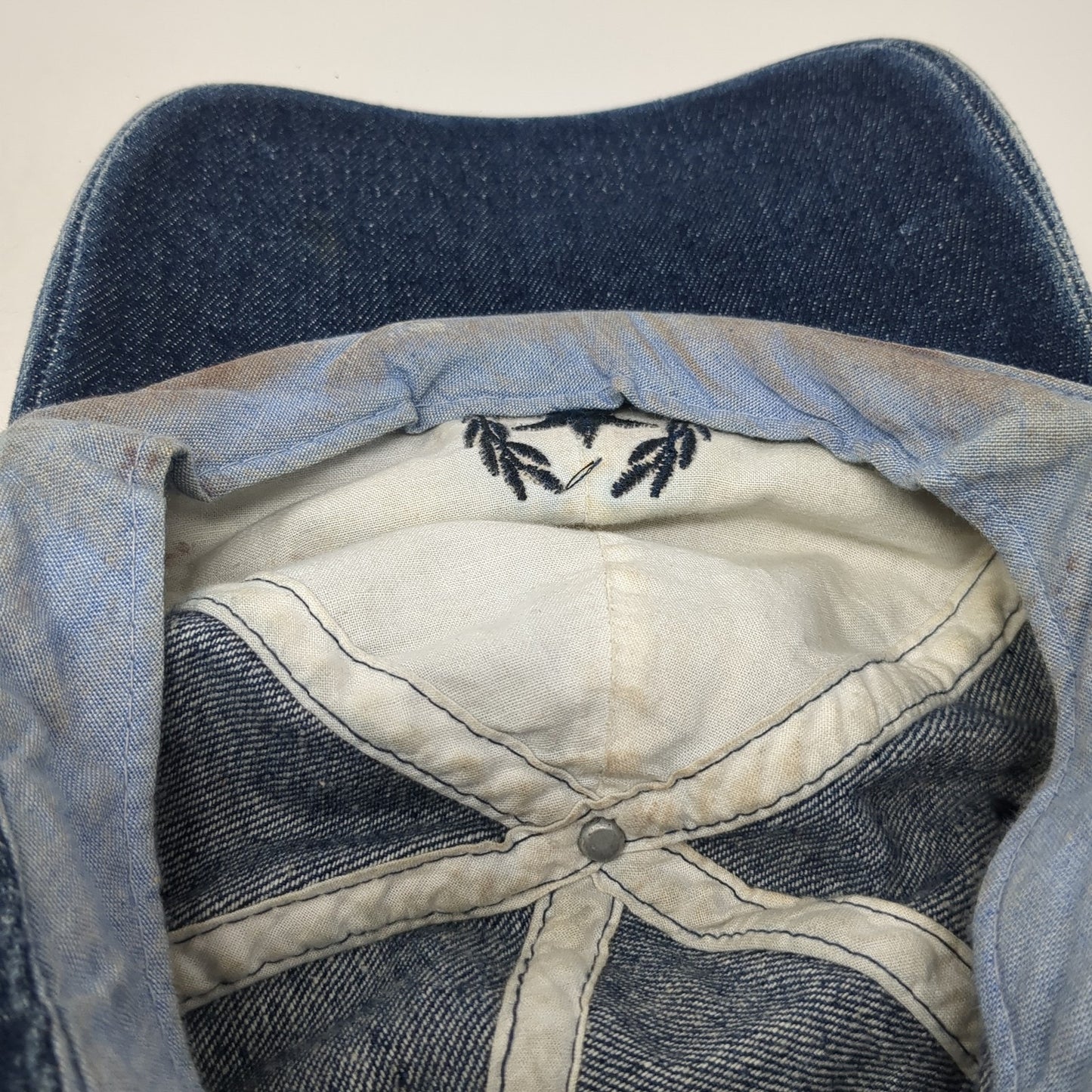 Unbranded Strapback Hat Blue One Size Adjustable Embroidered Logo Denim