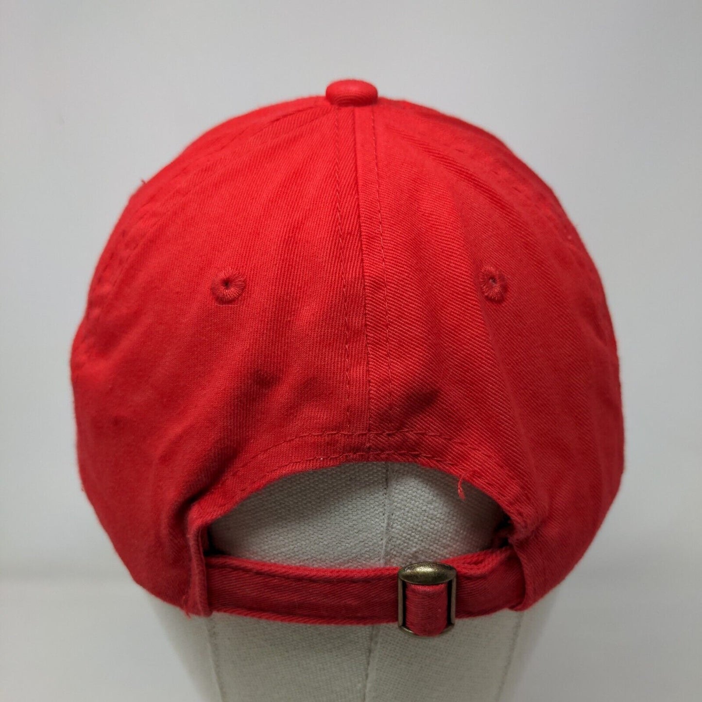 TX Slideback Hat Red One Size Adjustable Embroidered Vented Holes 6 Panel