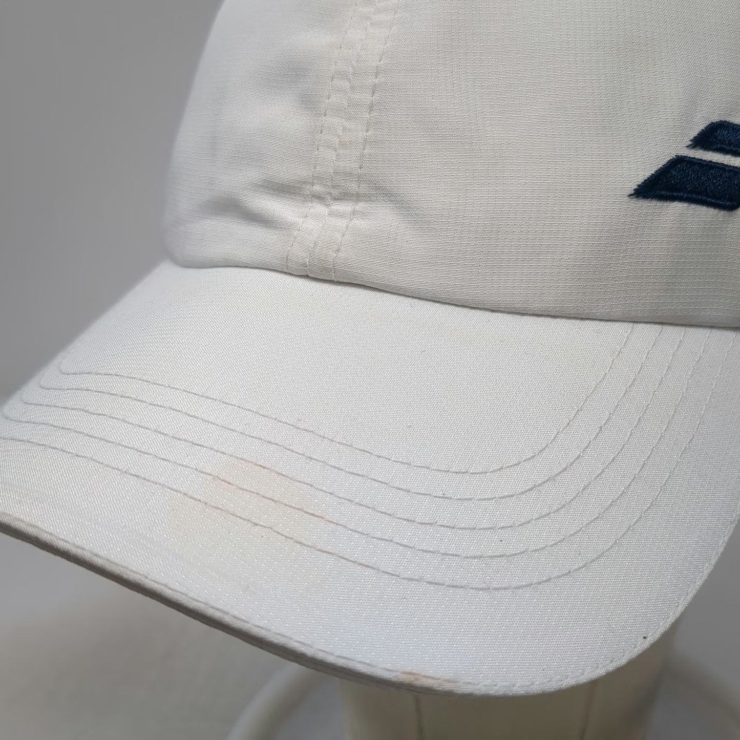 Babolat Baseball Cap White One Size Polyester Strapback Logo Pennant Tennis Hat