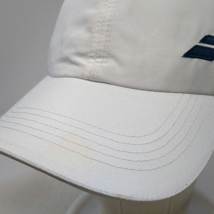 Babolat Baseball Cap White One Size Polyester Strapback Logo Pennant Tennis Hat