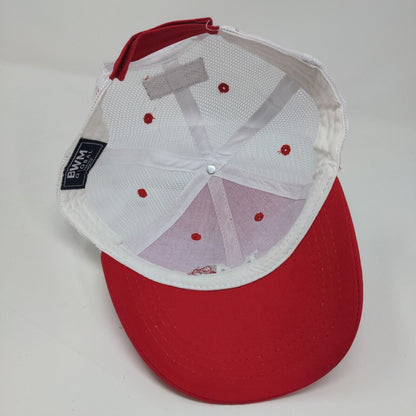 Mississippi Braves Strapback Mesh Back Hat Red White Embroidered Logo MLB