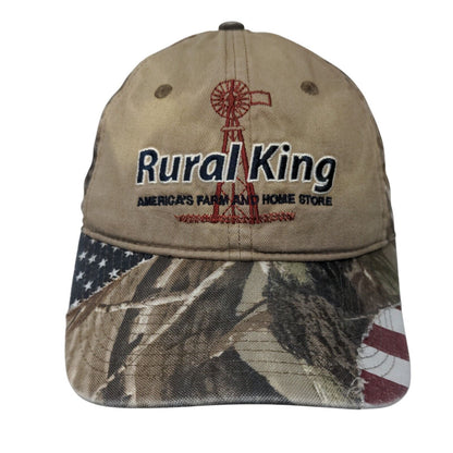 Rural King America's Farm And Home Store Snapback Hat Camouflage OSFM Patriotic